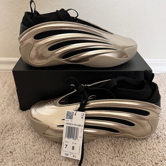 Adidas Harden Volume 9 Cyber Metallic Black Basketball JR2506 Mens Size 7 NWT main image 5